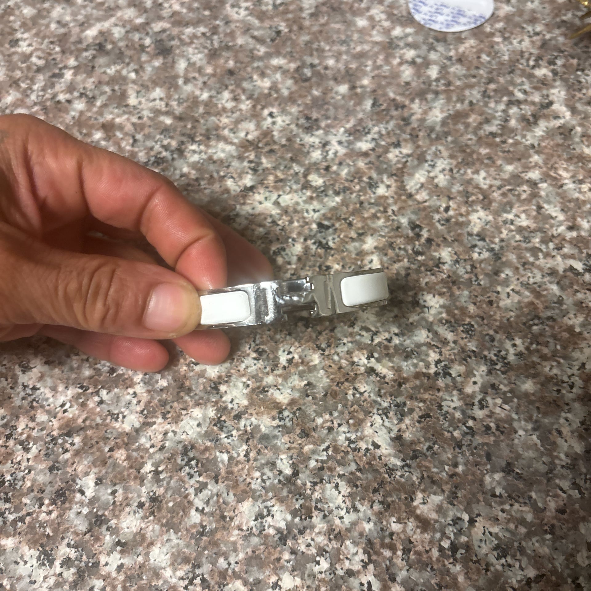 Hermes Clic H Bracelet In White With Silver Hardware 300$